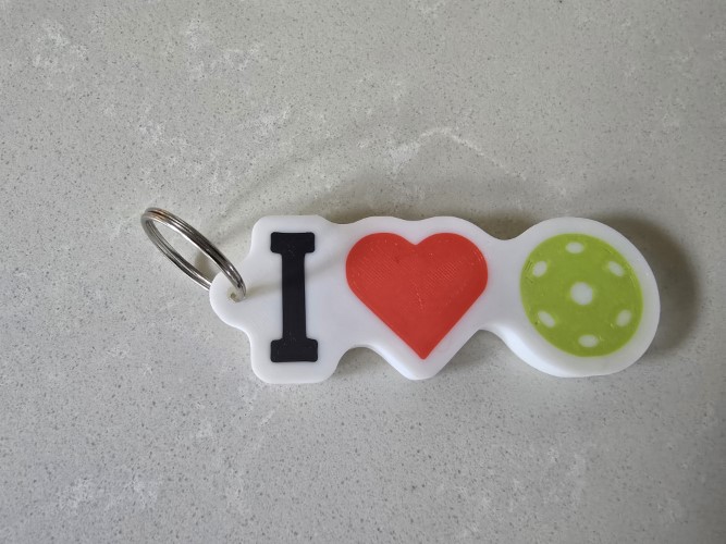 I love Pickleball Keychain